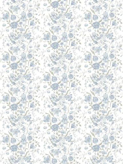 Karins Bukett Sky Blue Modern Wallpaper by Sandberg Huset i Solen Wallpaper S10162