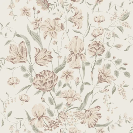 Karins Bukett Powder Pink Modern Wallpaper by Sandberg