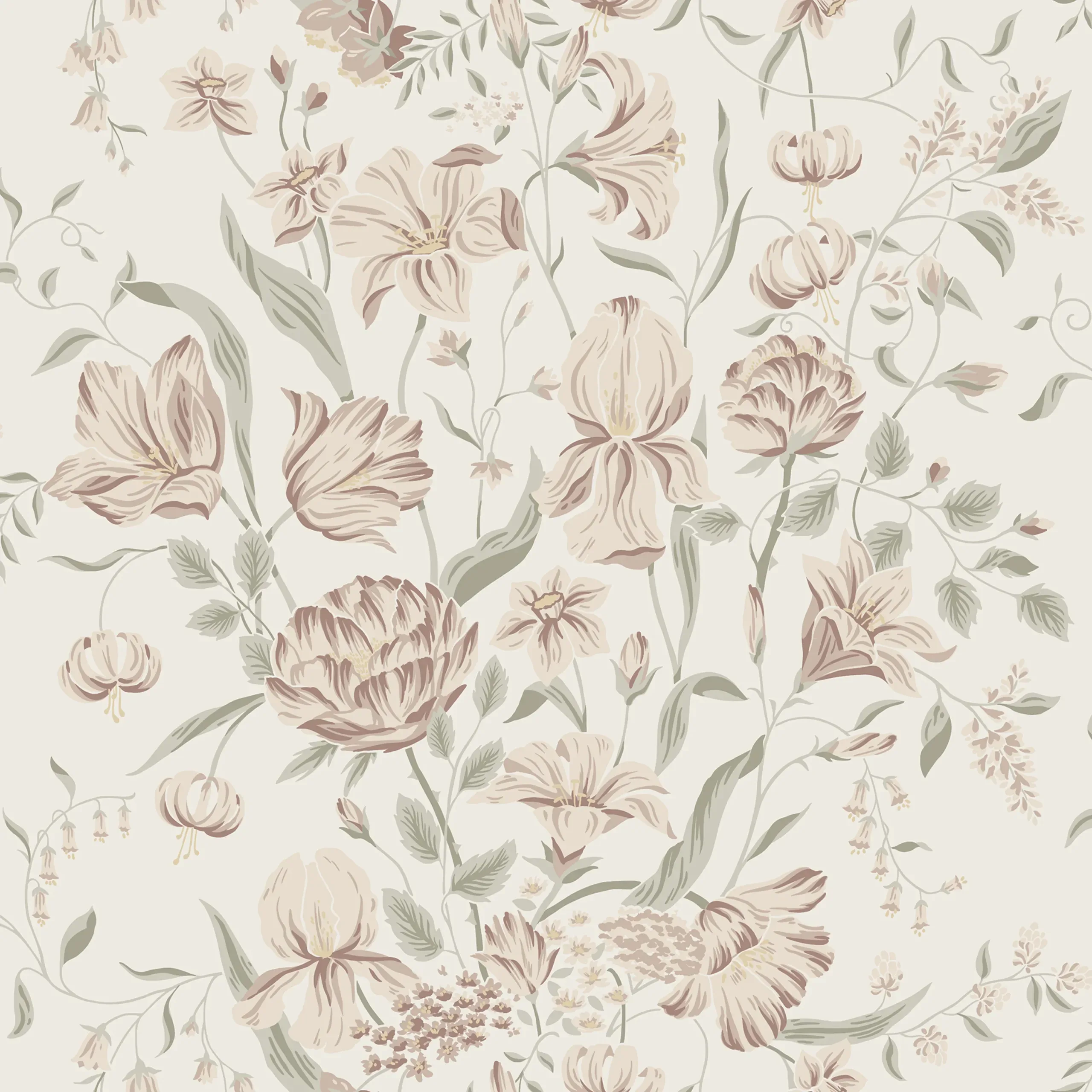 Karins Bukett Powder Pink Modern Wallpaper by Sandberg