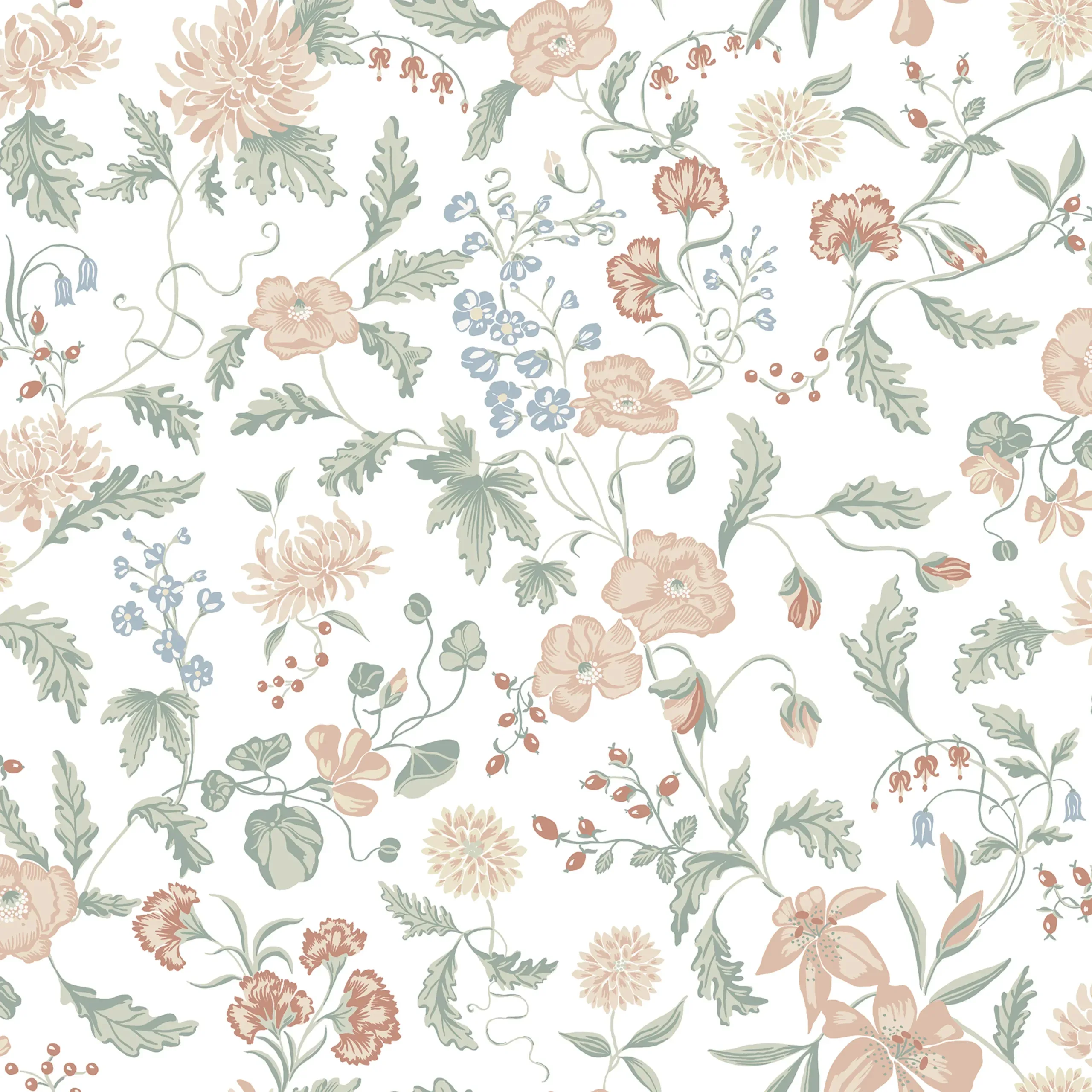 Till Karin Spring Green Modern Wallpaper by Sandberg
