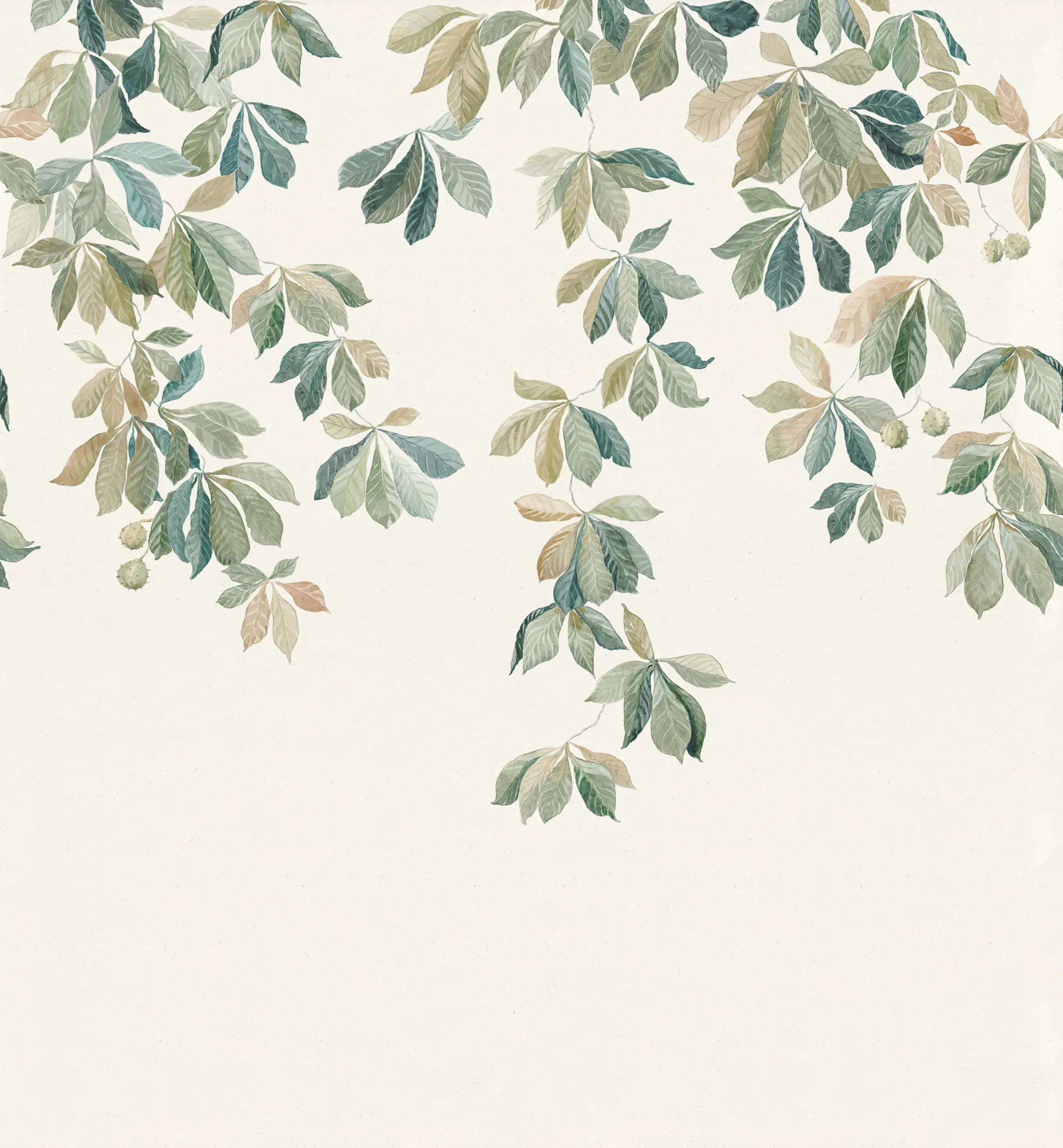 Kastanjen Garden Green Leaf Mural by Sandberg