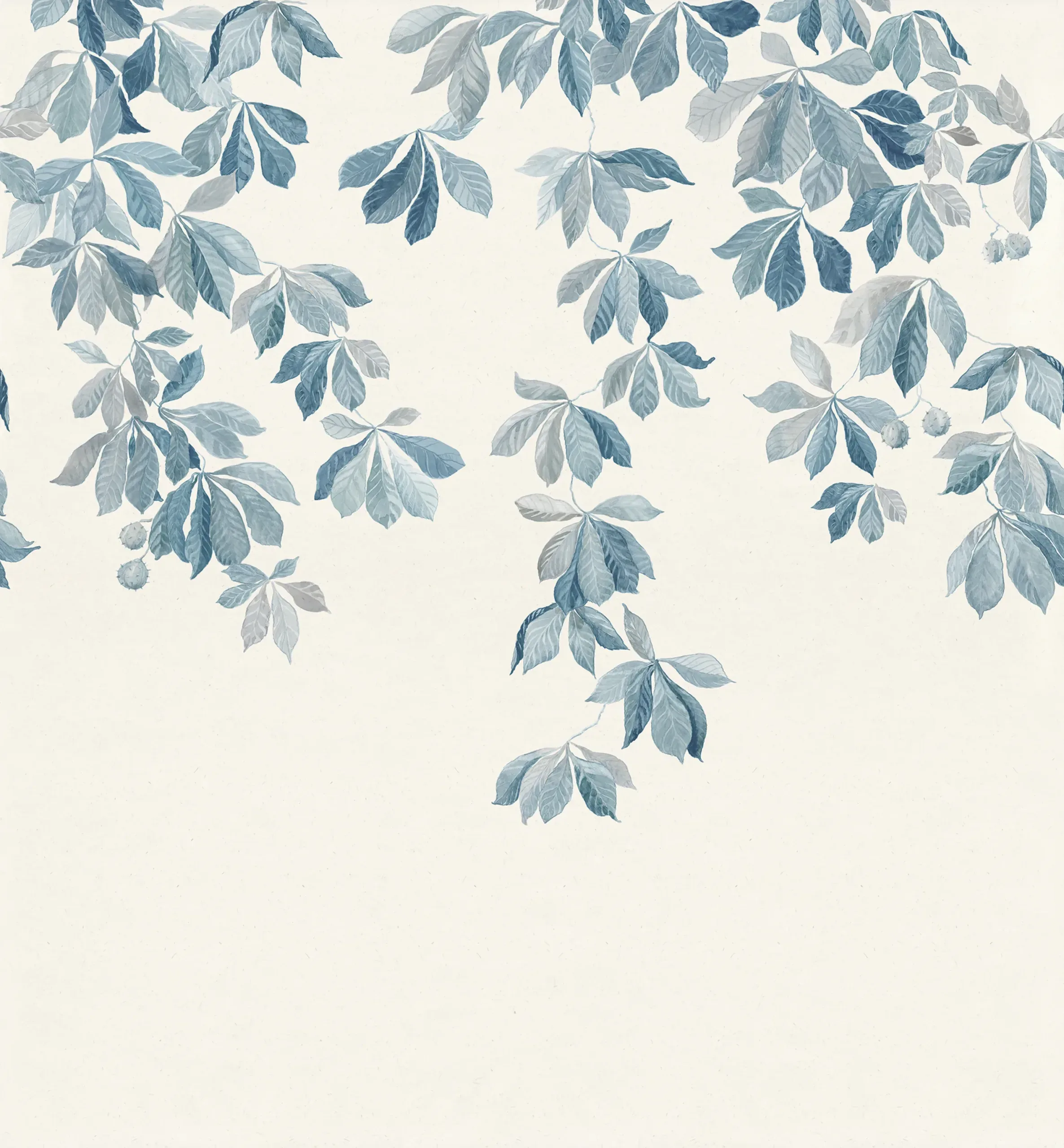 Kastanjen Soft Blue Leaf Mural by Sandberg