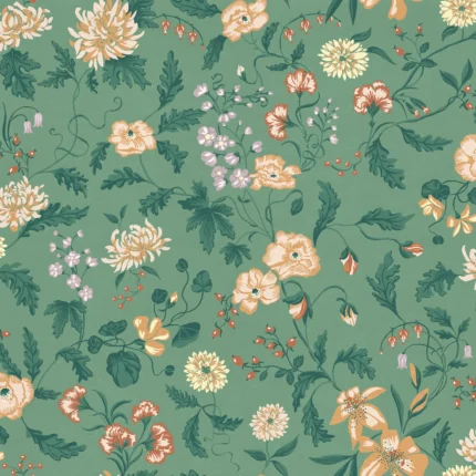 Suzanne Emerald Large Pattern Mural by Sandberg