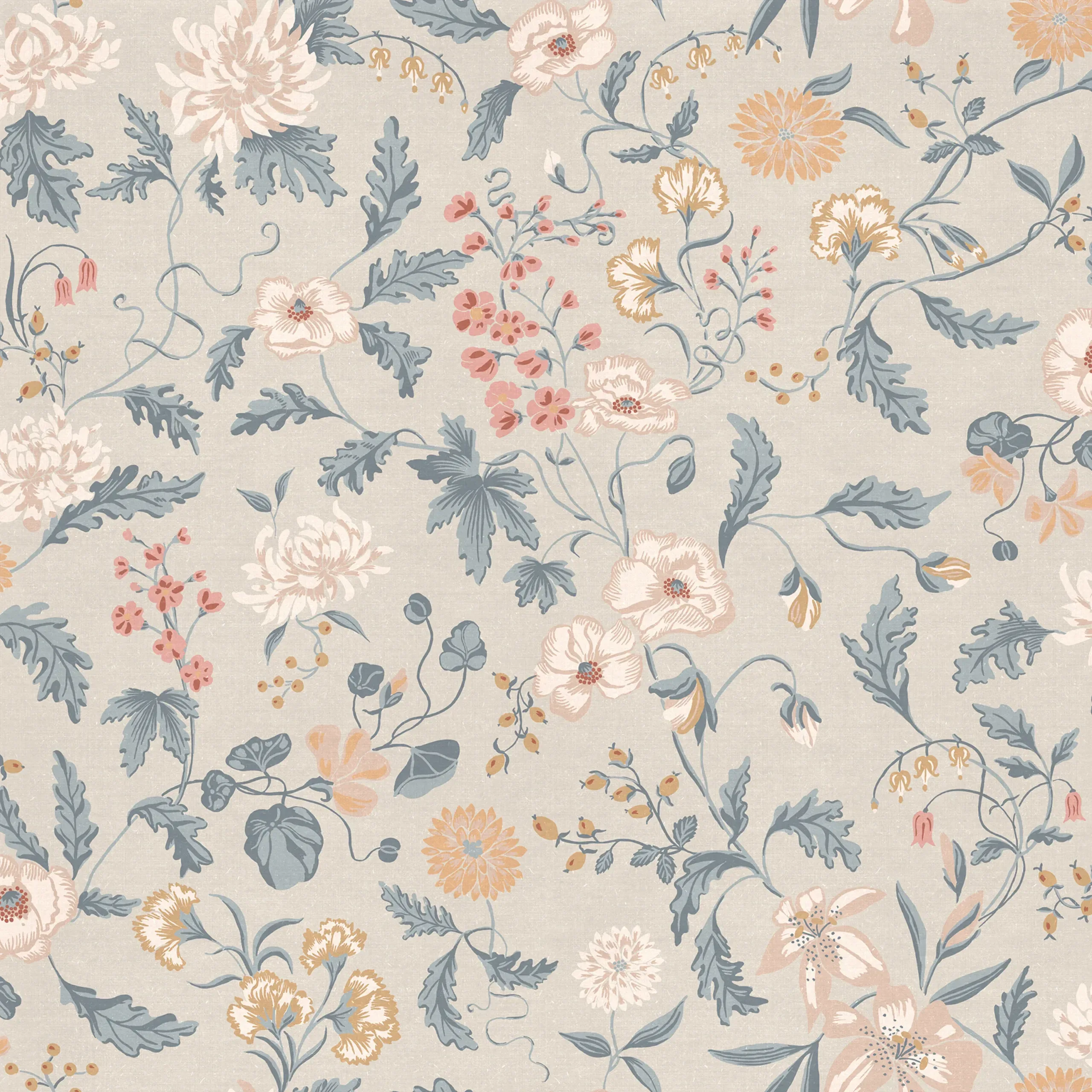 Suzanne Folklore Blue Large Pattern Mural by Sandberg