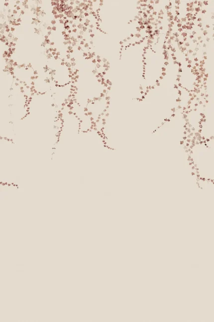 Aralia Burgundy Botanical Mural by Sandberg