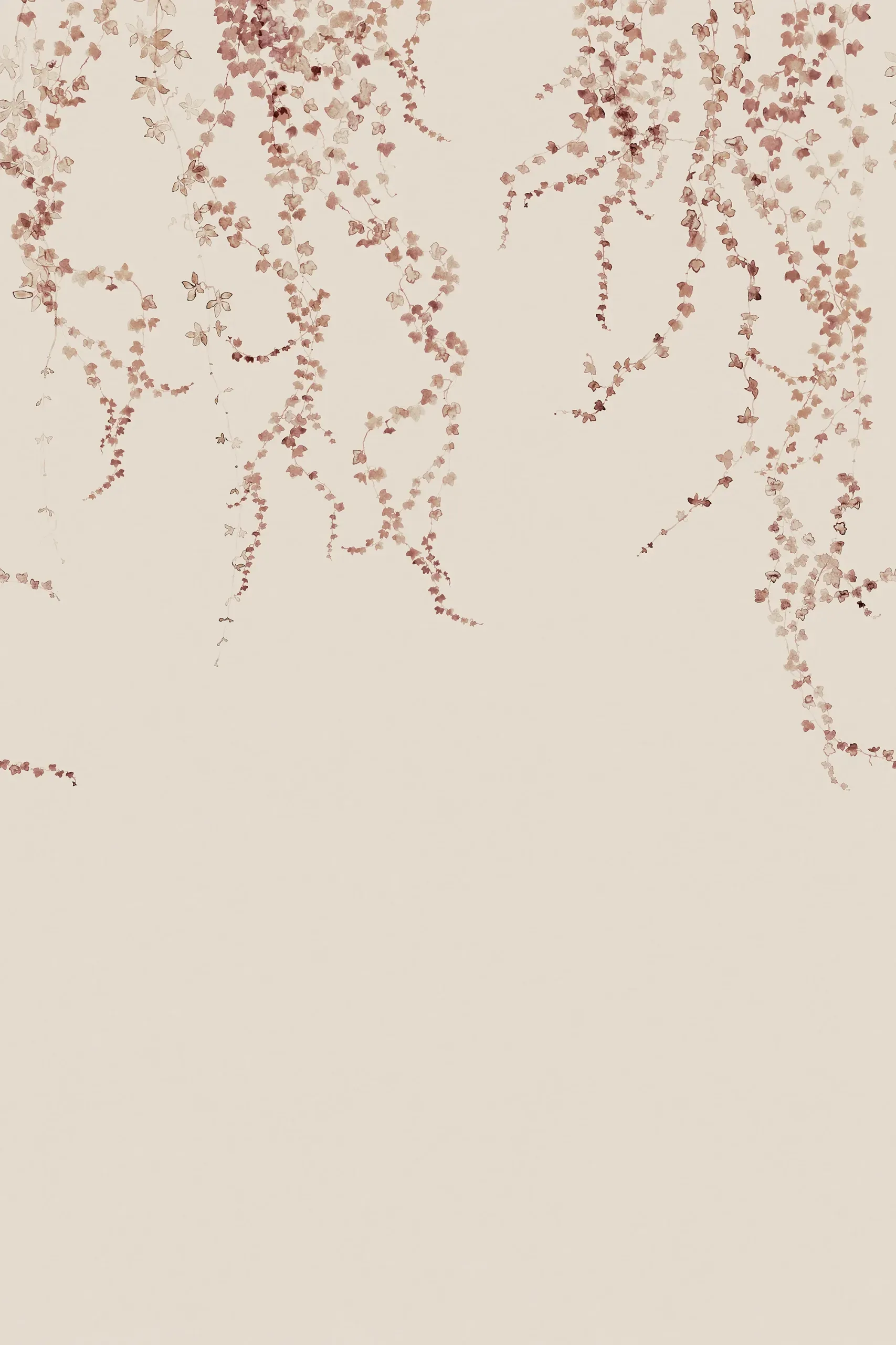 Aralia Burgundy Botanical Mural by Sandberg