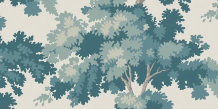 Raphael Teal Botanical Mural by Sandberg