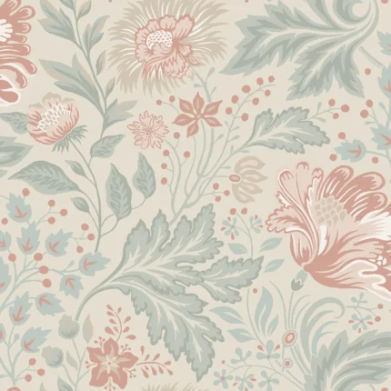 Ava Sandstone Floral Wallpaper by Sandberg