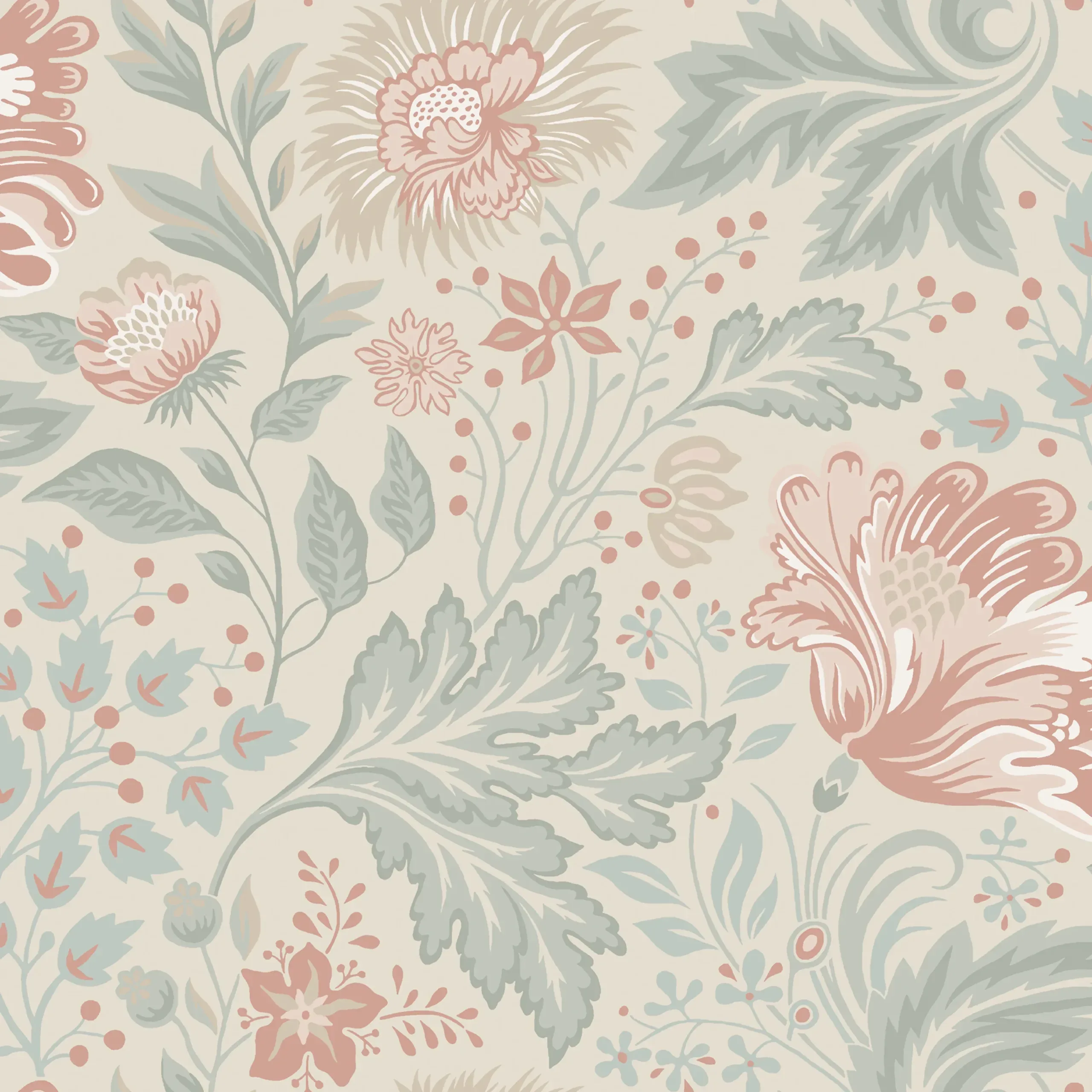 Ava Sandstone Floral Wallpaper by Sandberg