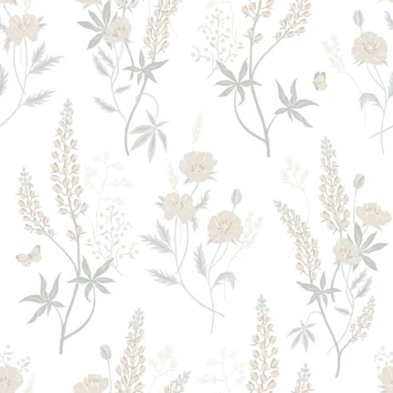 Emma Pastel Botanical Wallpaper by Sandberg