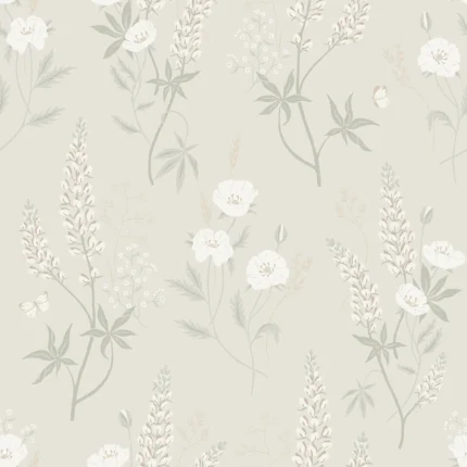 Emma Linen Botanical Wallpaper by Sandberg