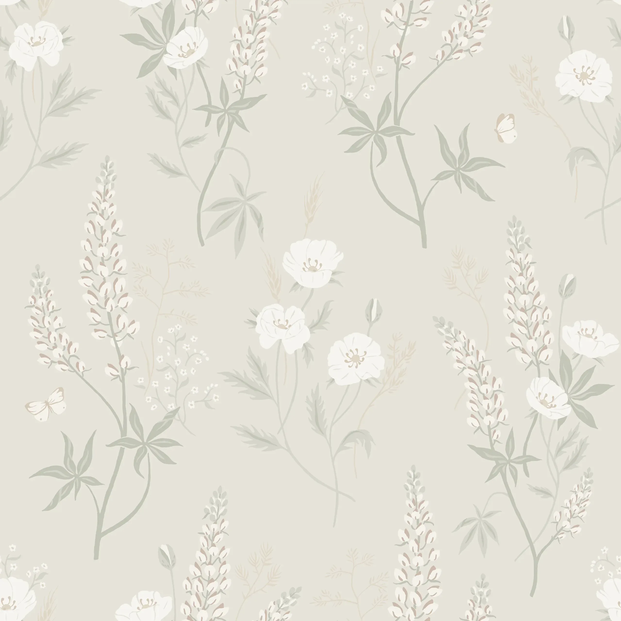 Emma Linen Botanical Wallpaper by Sandberg
