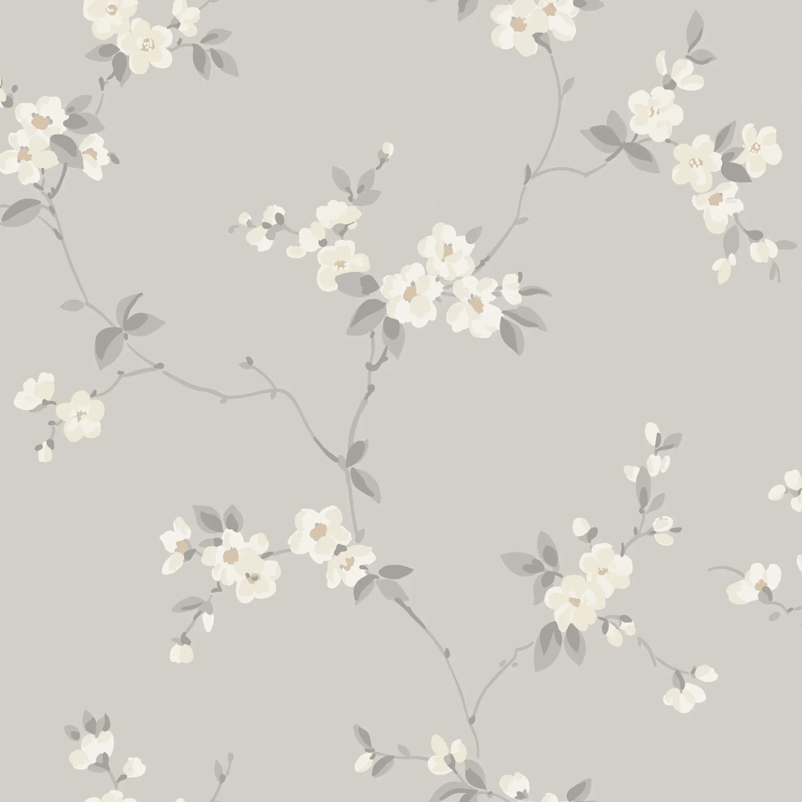 Engla Mineral Gray Floral Wallpaper by Sandberg