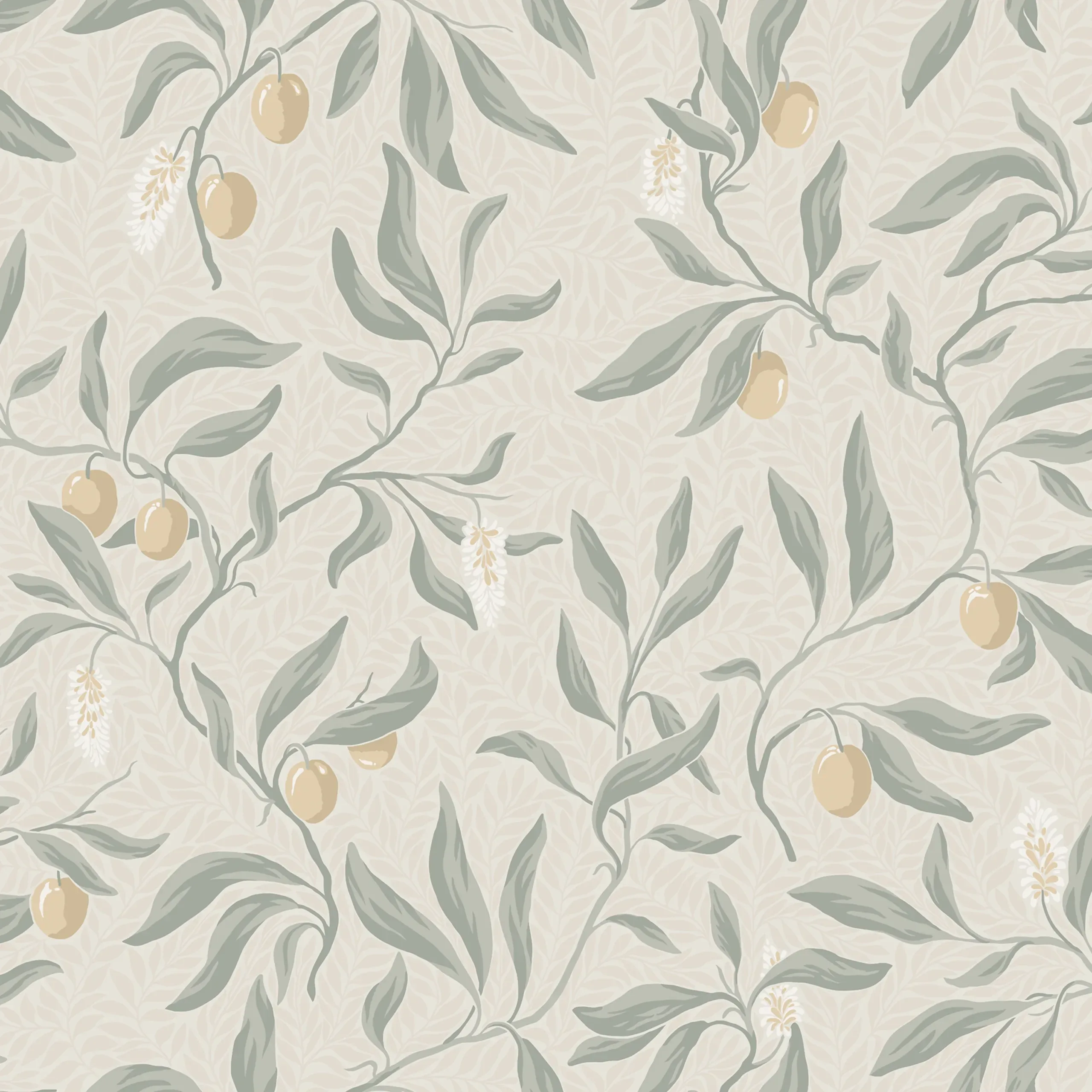 Vinnie Sage Green Botanical Wallpaper by Sandberg