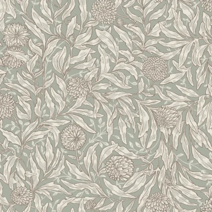 Olof Sage Green Botanical Wallpaper by Sandberg