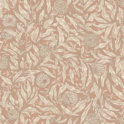 Olof Terracotta Botanical Wallpaper by Sandberg