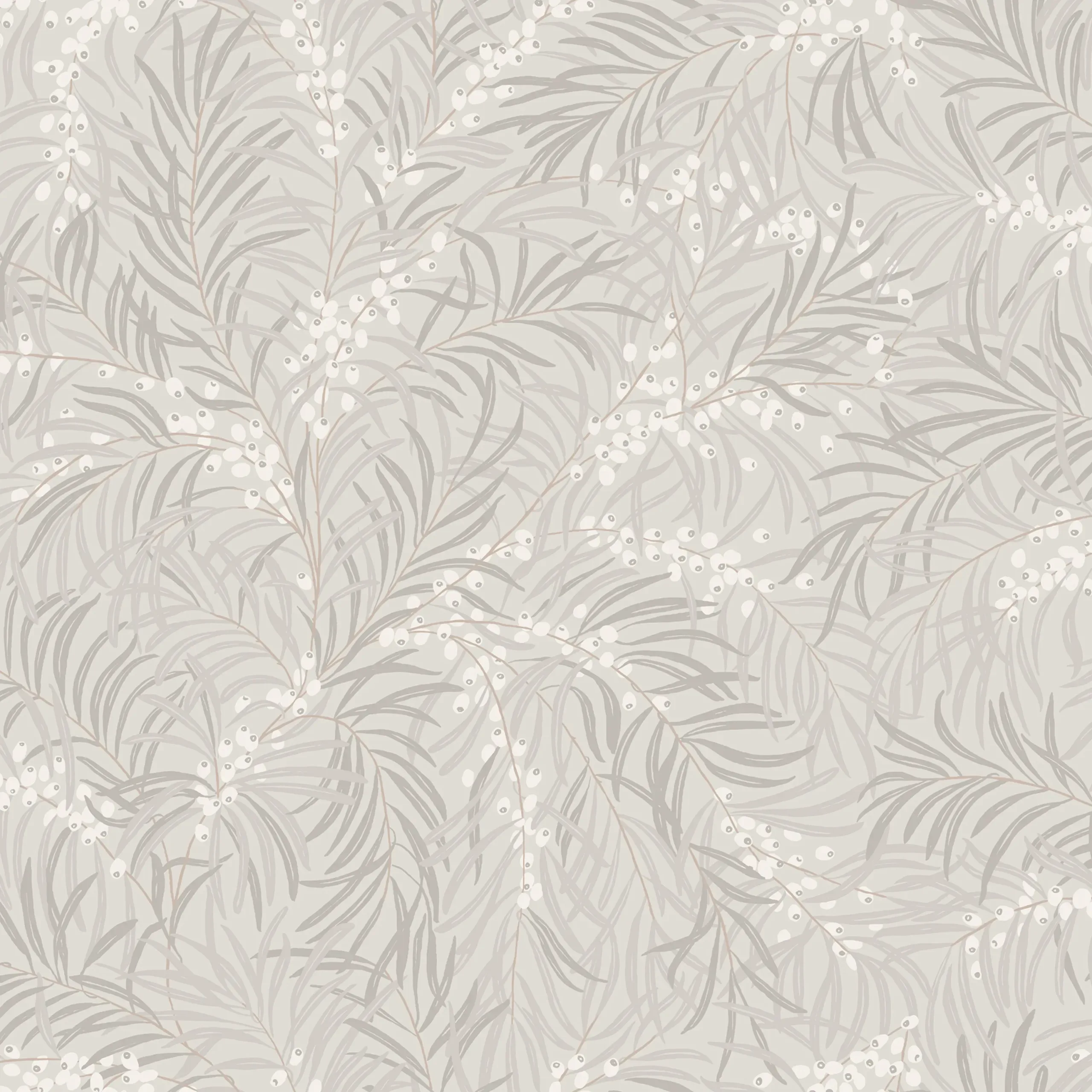 Idun Mineral Gray Botanical Wallpaper by Sandberg