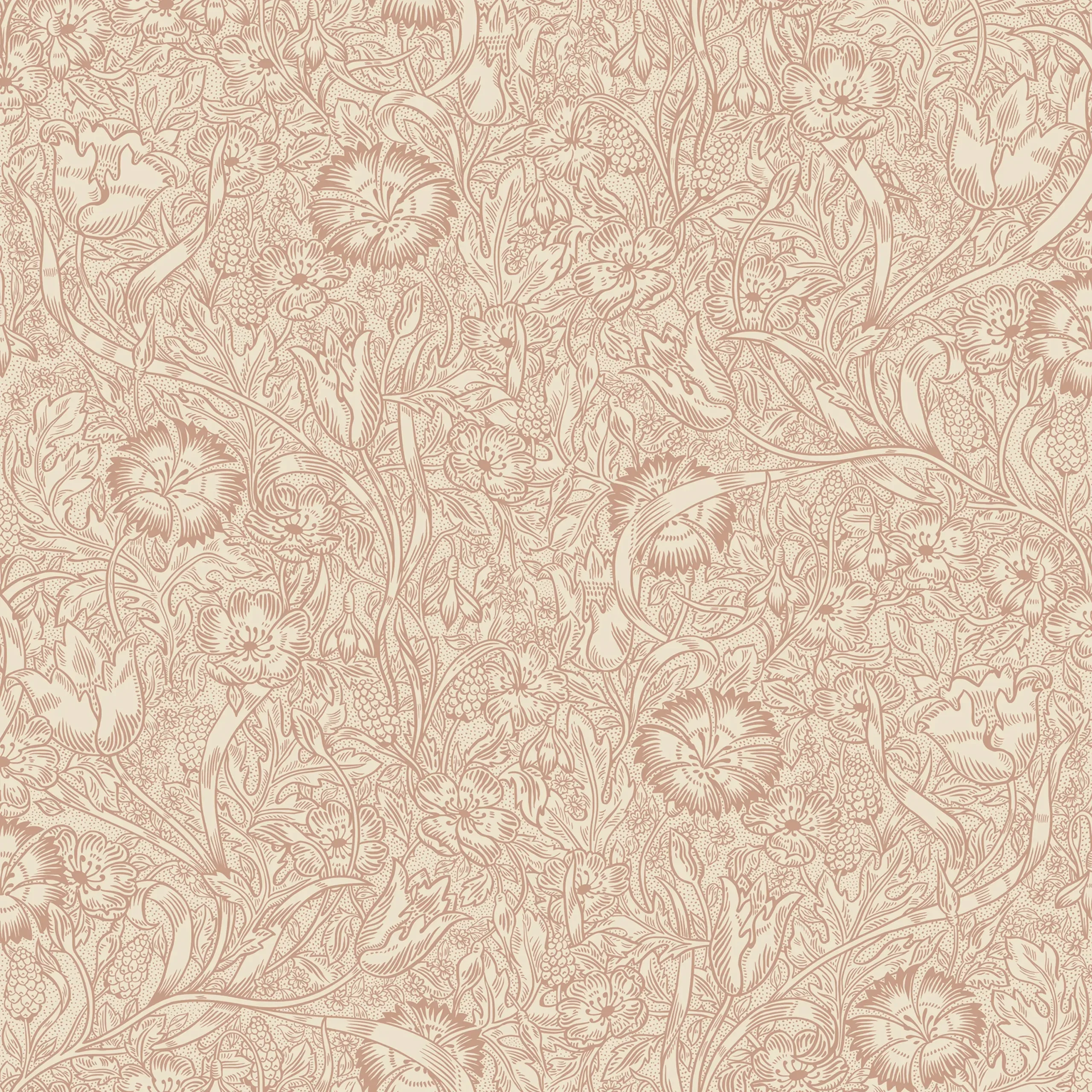 Caroline Terracotta Botanical Wallpaper by Sandberg