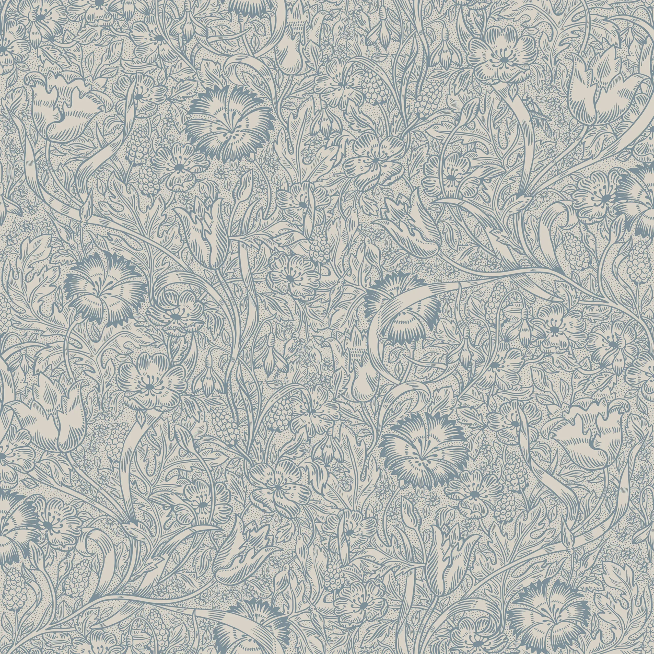 Caroline Indigo Blue Botanical Wallpaper by Sandberg