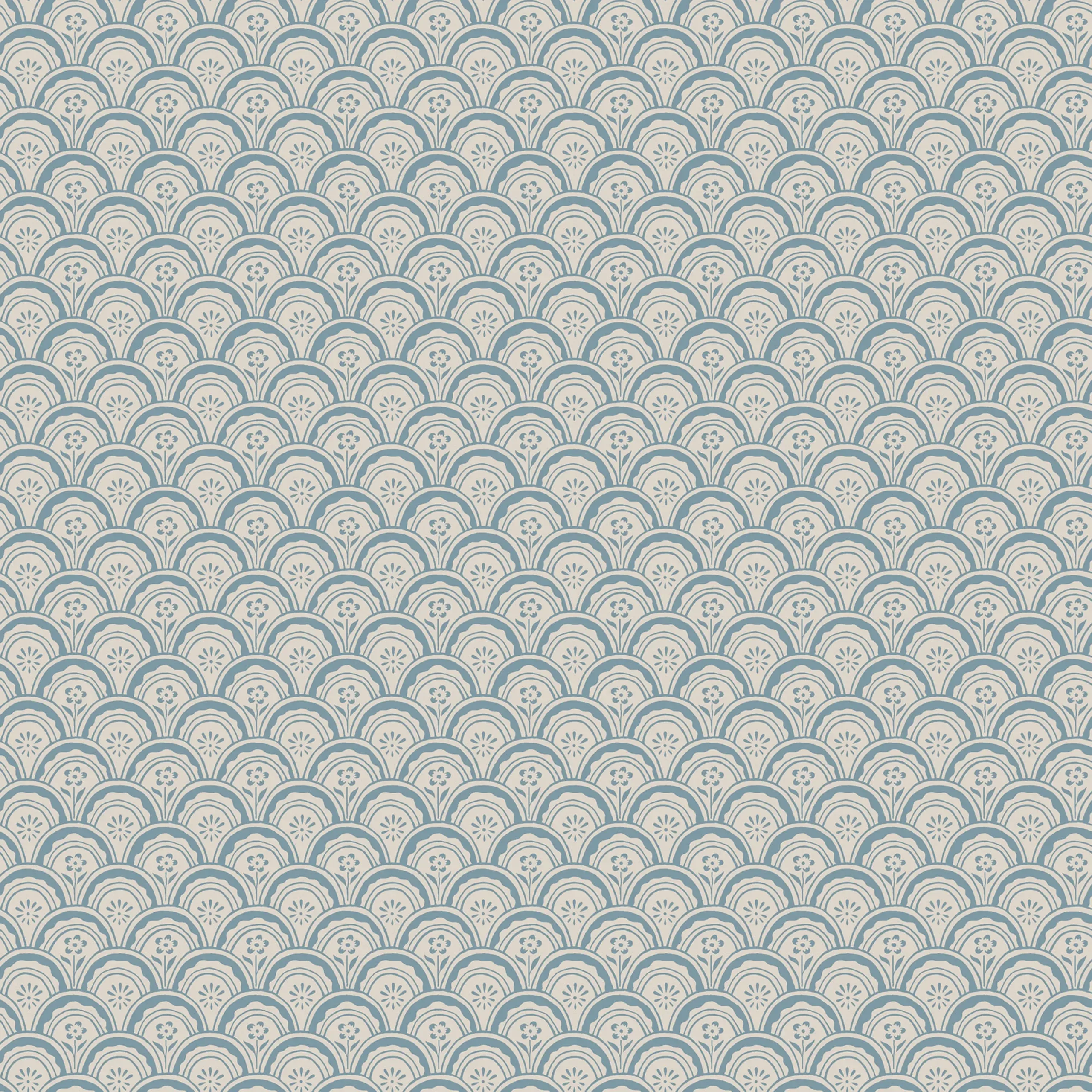 Beata Misty Blue Small Pattern Wallpaper by Sandberg