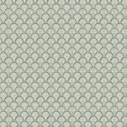 Beata Moss Green Small Pattern Wallpaper by Sandberg
