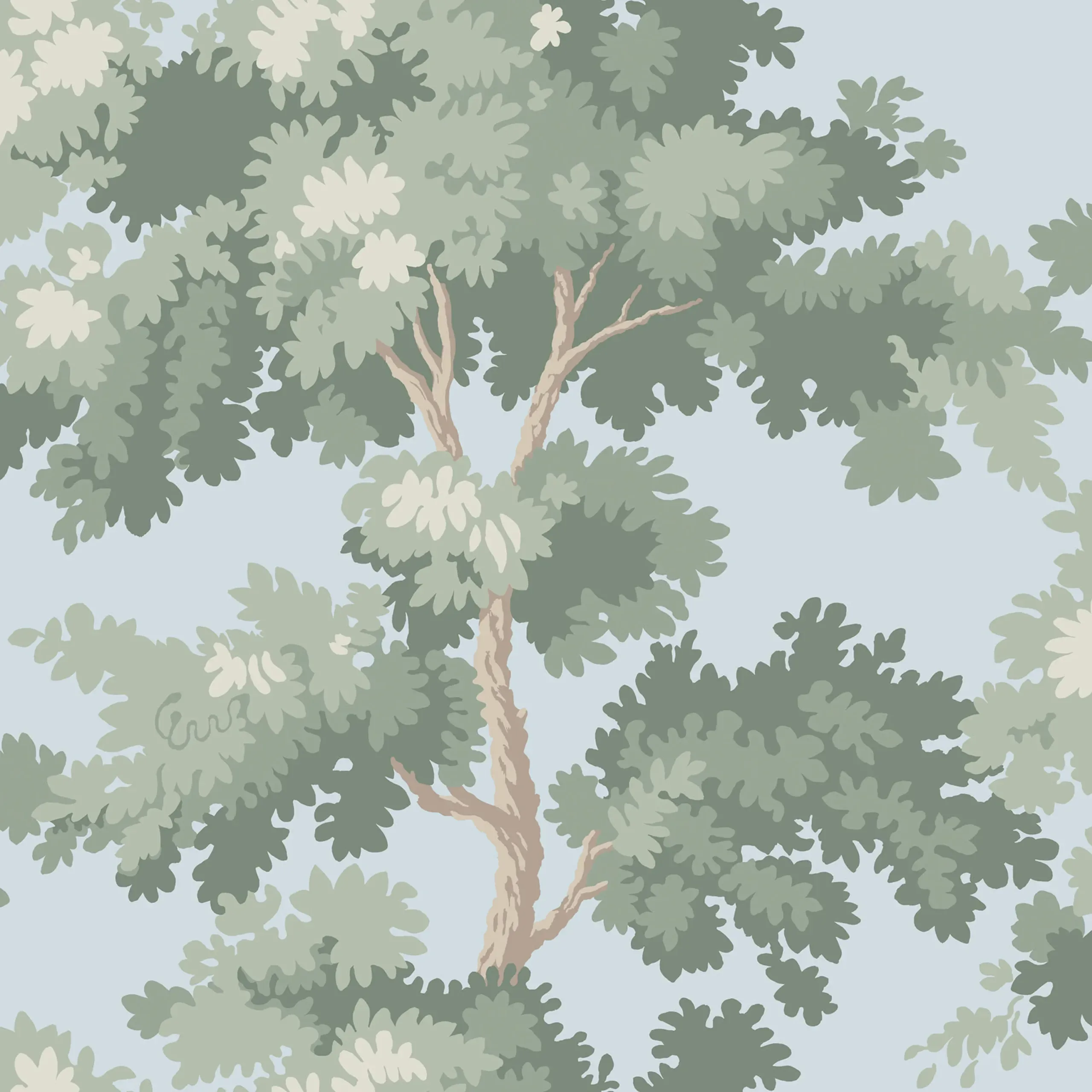 Raphael Sky Blue Botanical Wallpaper by Sandberg