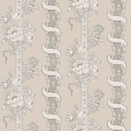 Alexandra Sandstone Stripe Wallpaper by Sandberg