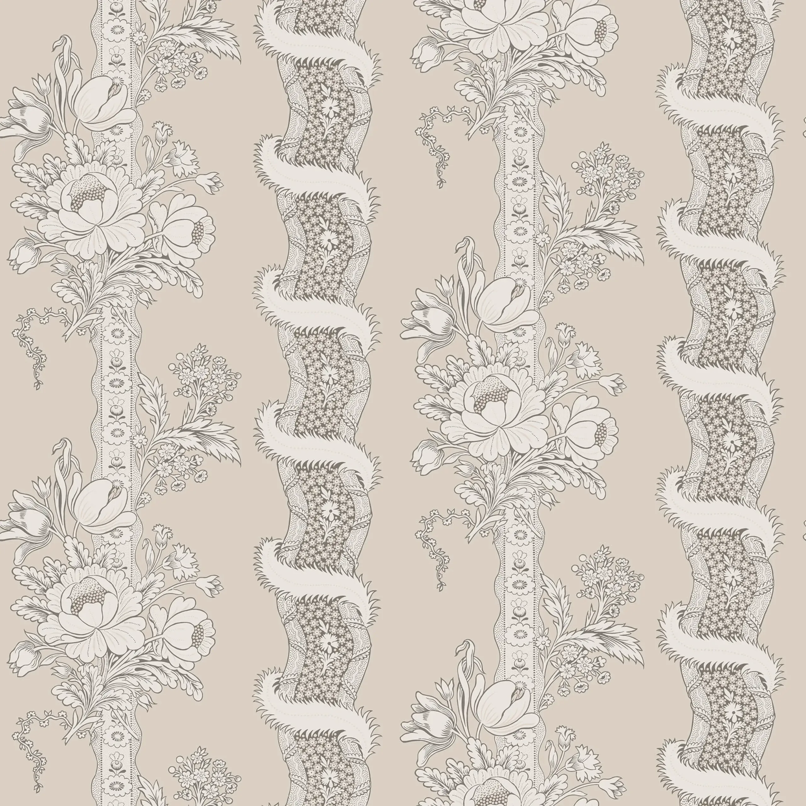 Alexandra Sandstone Stripe Wallpaper by Sandberg