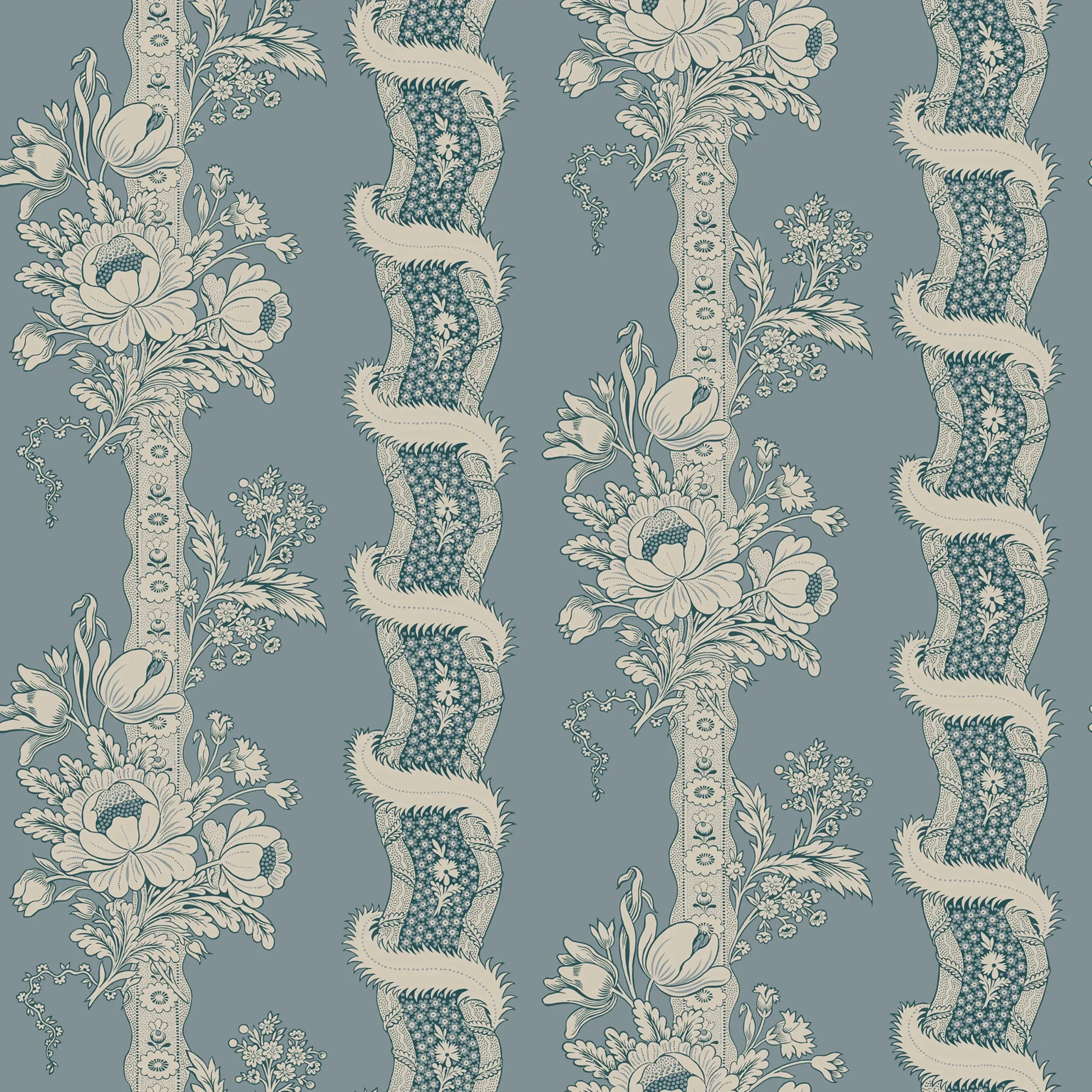Alexandra Misty Blue Stripe Wallpaper by Sandberg