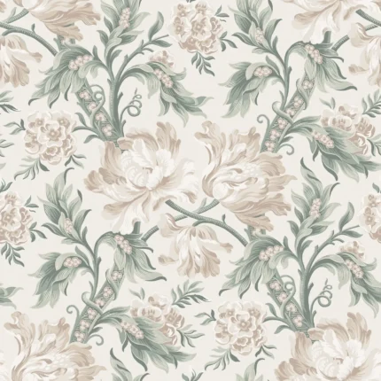 Amelia Eggshell Floral Wallpaper by Sandberg