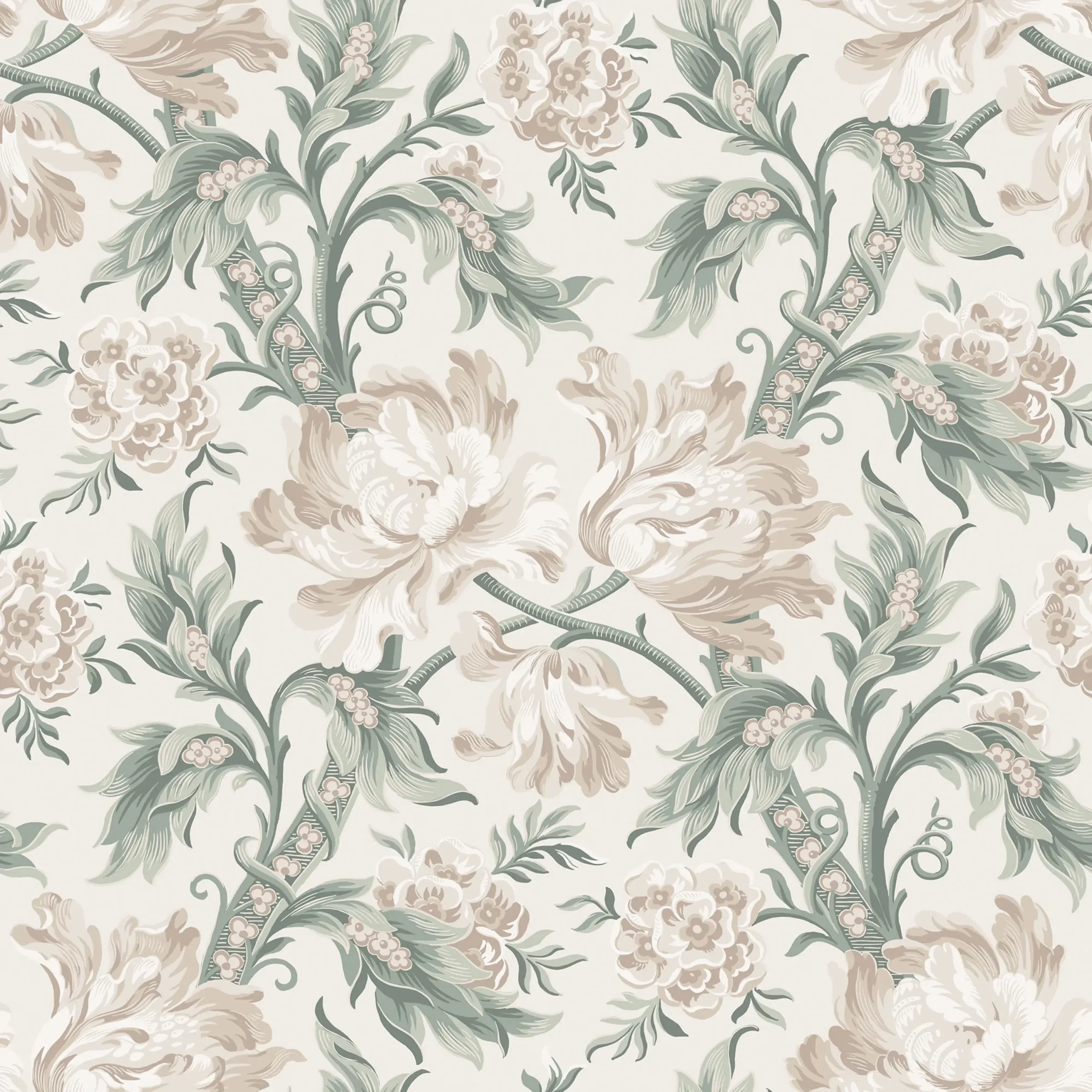 Amelia Eggshell Floral Wallpaper by Sandberg