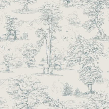 Montfort Indigo Blue Botanical Wallpaper by Sandberg