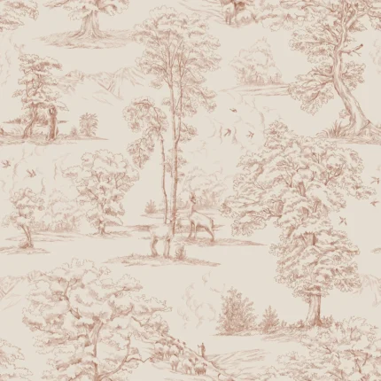 Montfort Terracotta Botanical Wallpaper by Sandberg