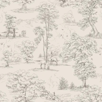 Montfort Graphite Botanical Wallpaper by Sandberg