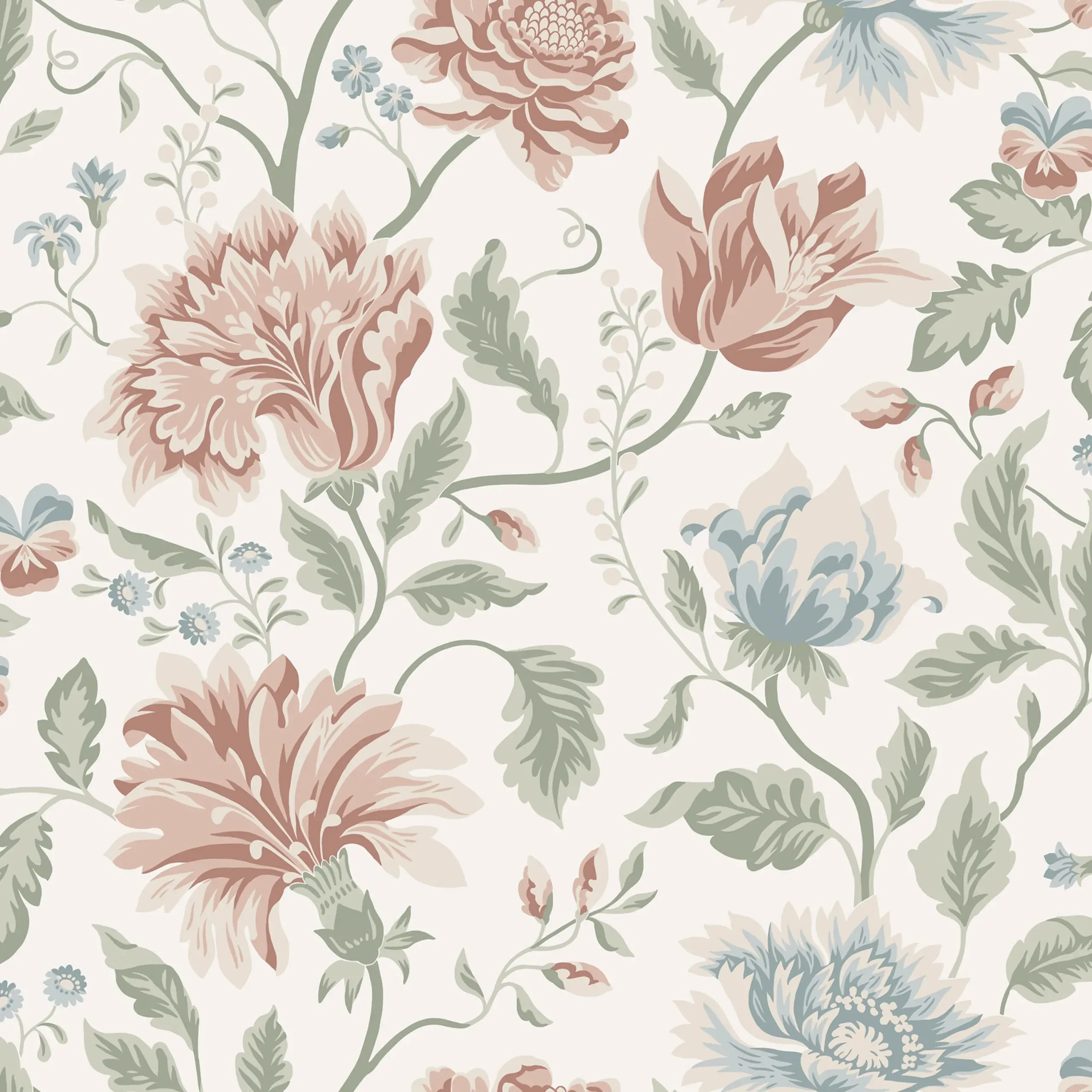 Annabelle Terracotta Floral Wallpaper by Sandberg