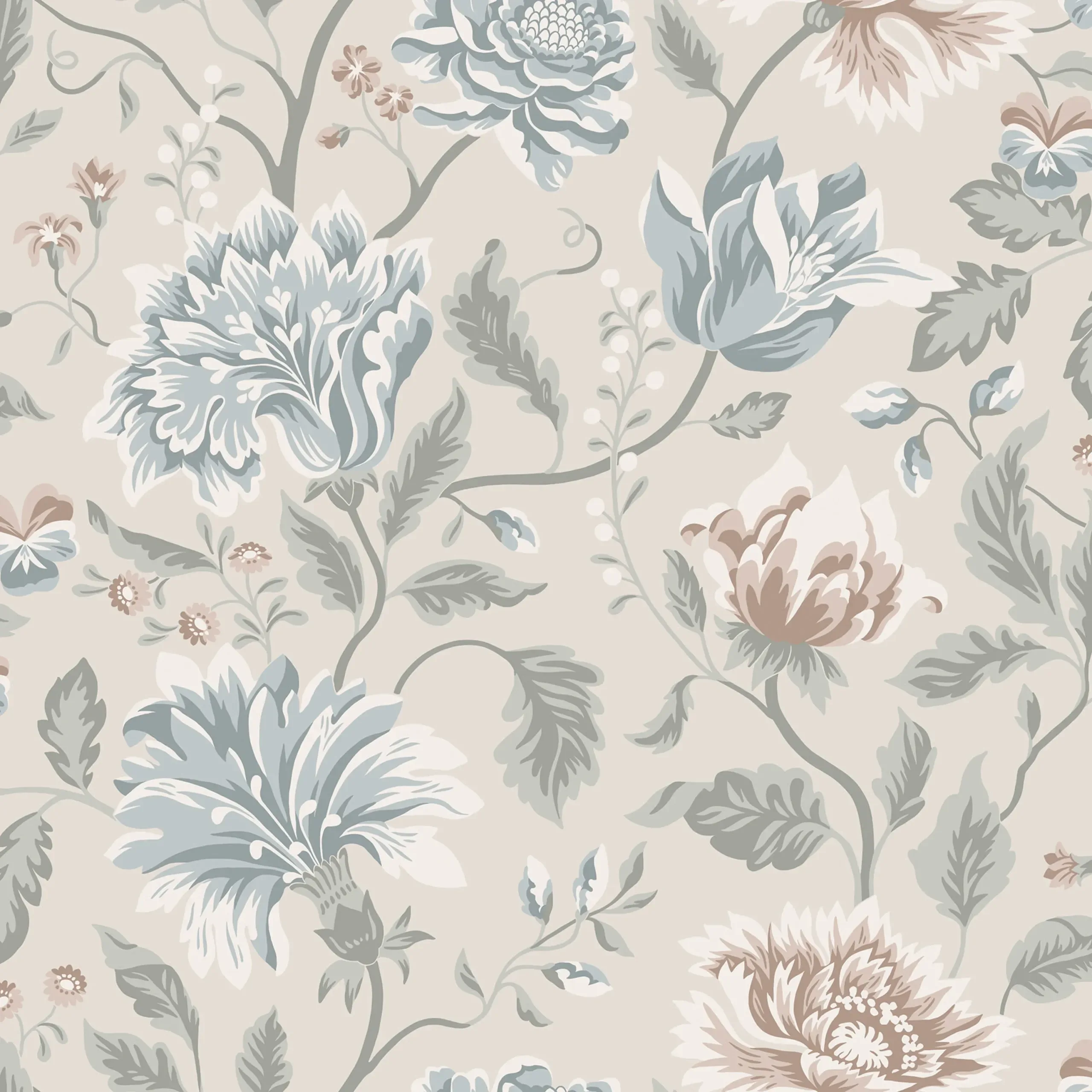 Annabelle Clay Floral Wallpaper by Sandberg