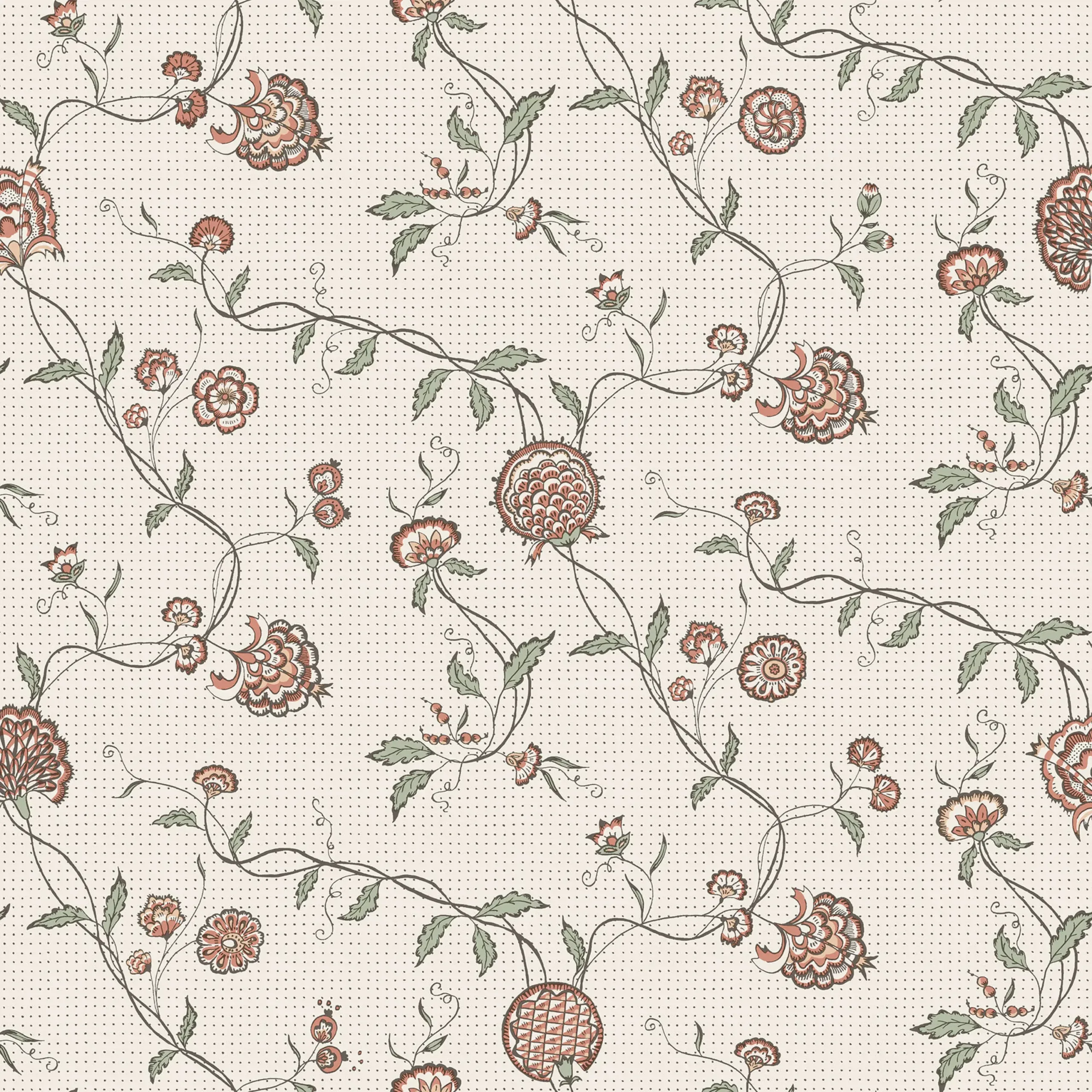 Adelaide Terracotta Floral Wallpaper by Sandberg
