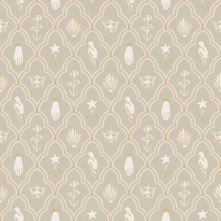 Turtledove Barn Gray Checkered Wallpaper by Sandberg