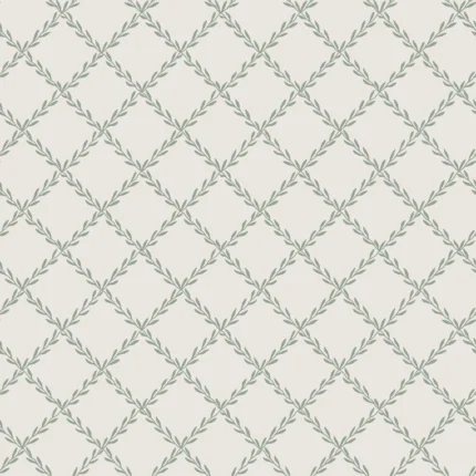Trellis Forest Green Checkered Wallpaper by Sandberg