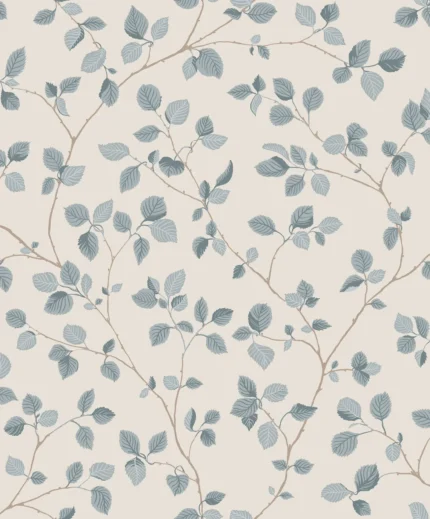 Bokskog Misty Blue Botanical Wallpaper by Sandberg