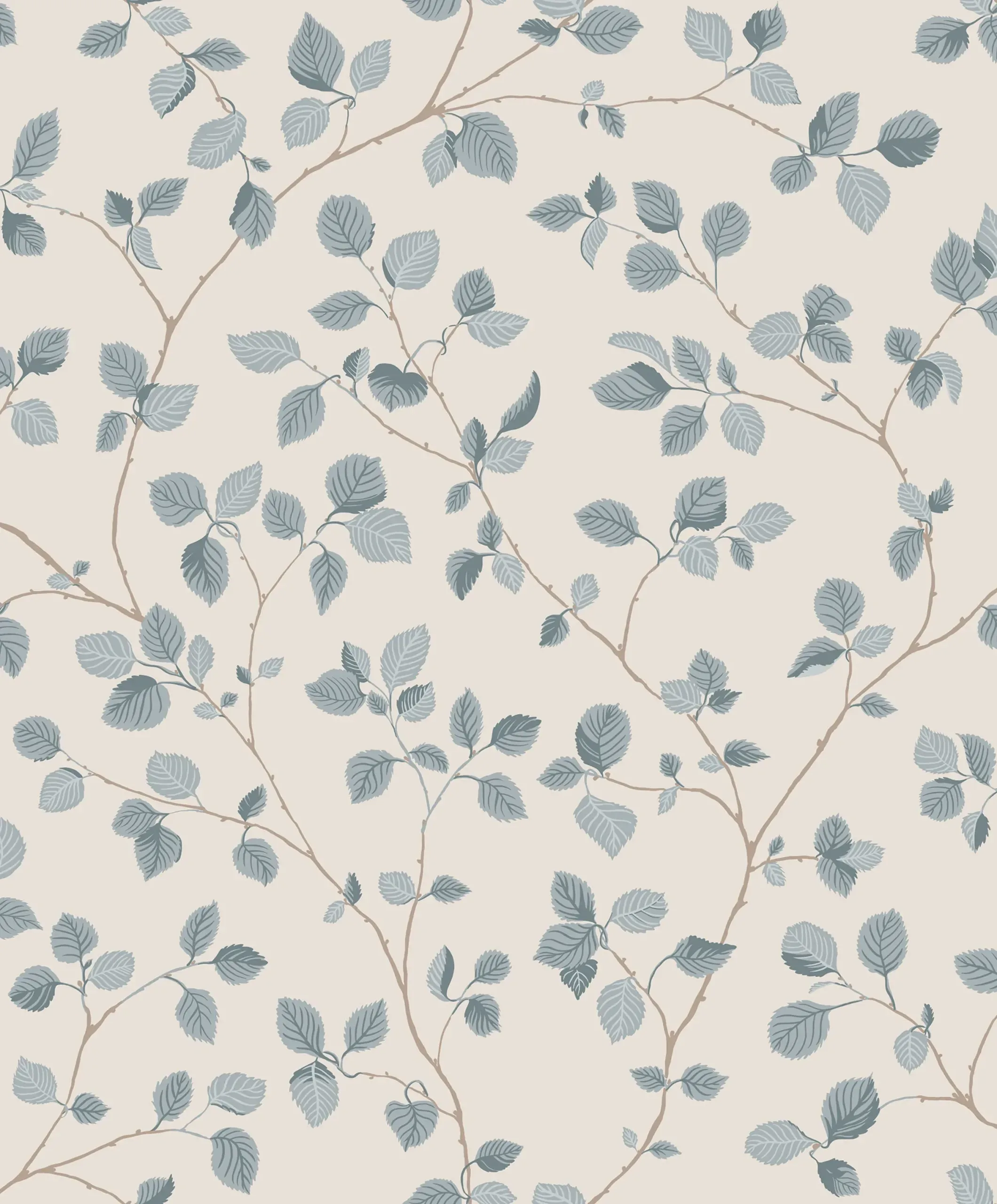 Bokskog Misty Blue Botanical Wallpaper by Sandberg