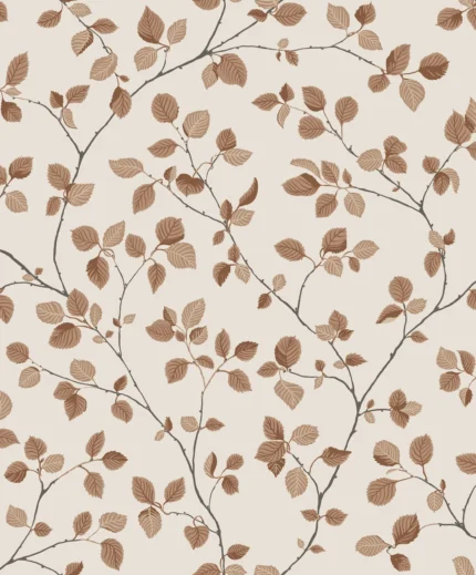 Bokskog Terracotta Botanical Wallpaper by Sandberg