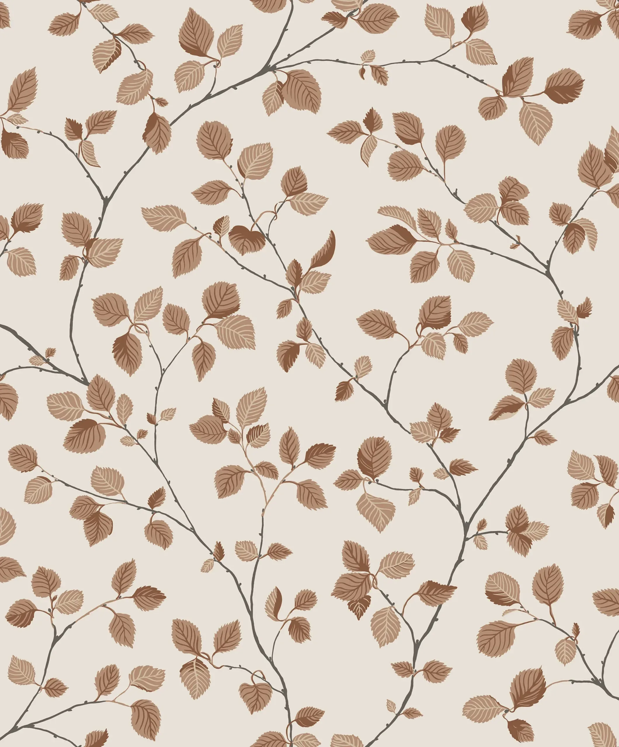 Bokskog Terracotta Botanical Wallpaper by Sandberg