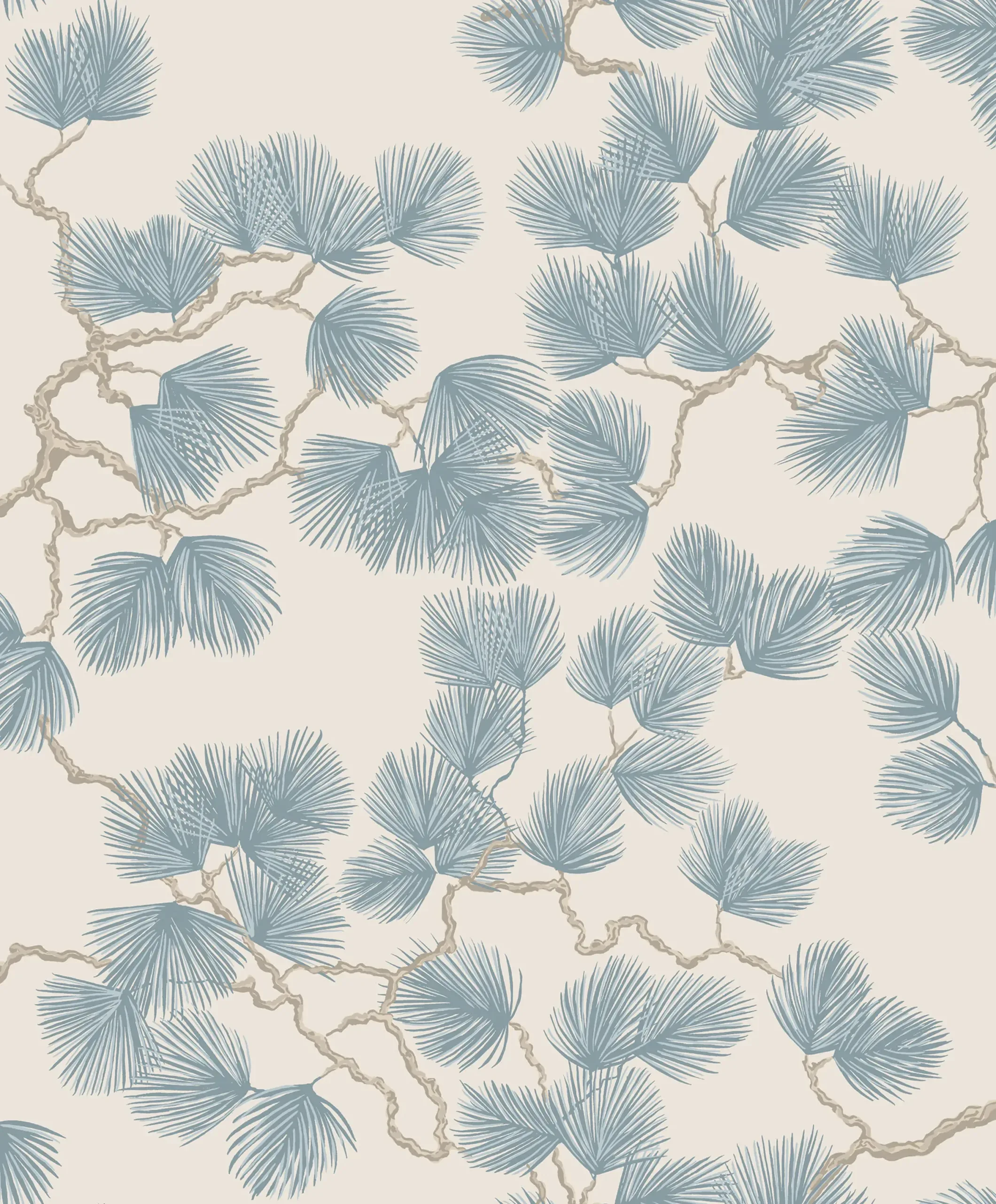 Pine Misty Blue Botanical Wallpaper by Sandberg