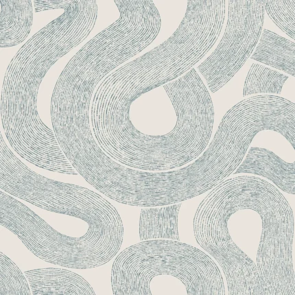 Zen Indigo Blue Large Pattern Wallpaper by Sandberg