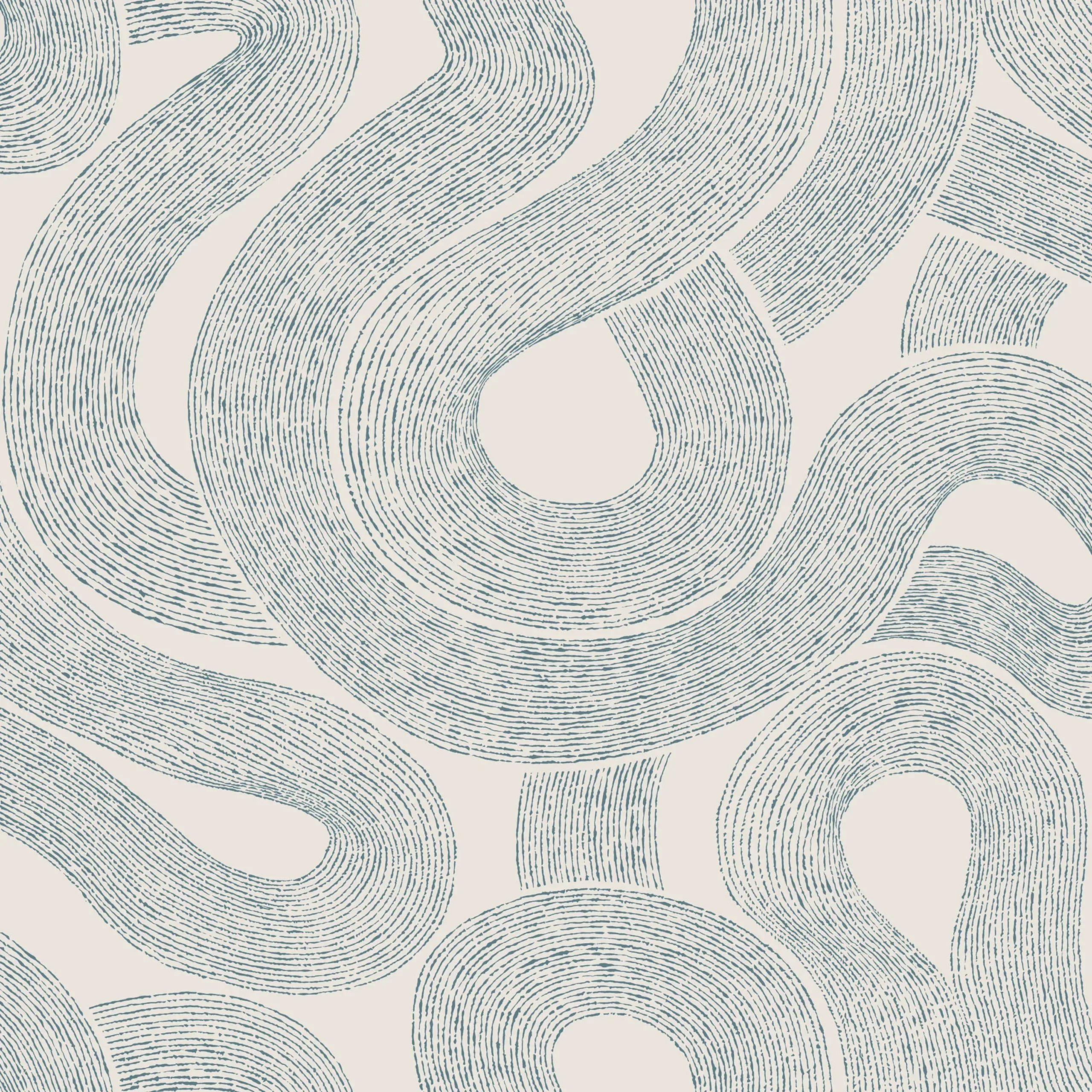 Zen Indigo Blue Large Pattern Wallpaper by Sandberg