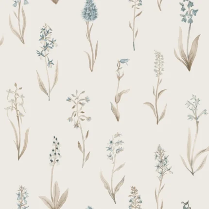 Alma Misty Blue Floral Wallpaper by Sandberg