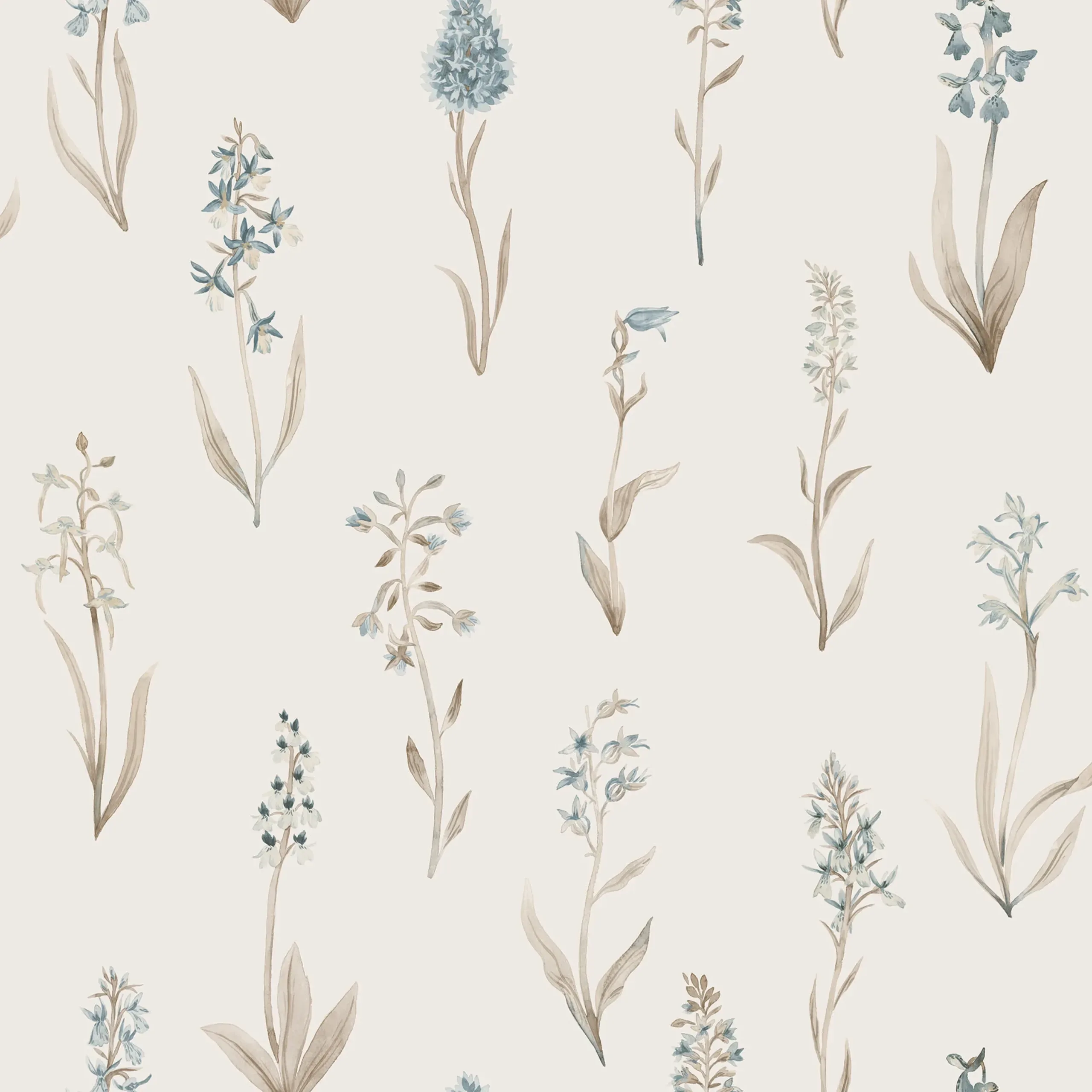 Alma Misty Blue Floral Wallpaper by Sandberg