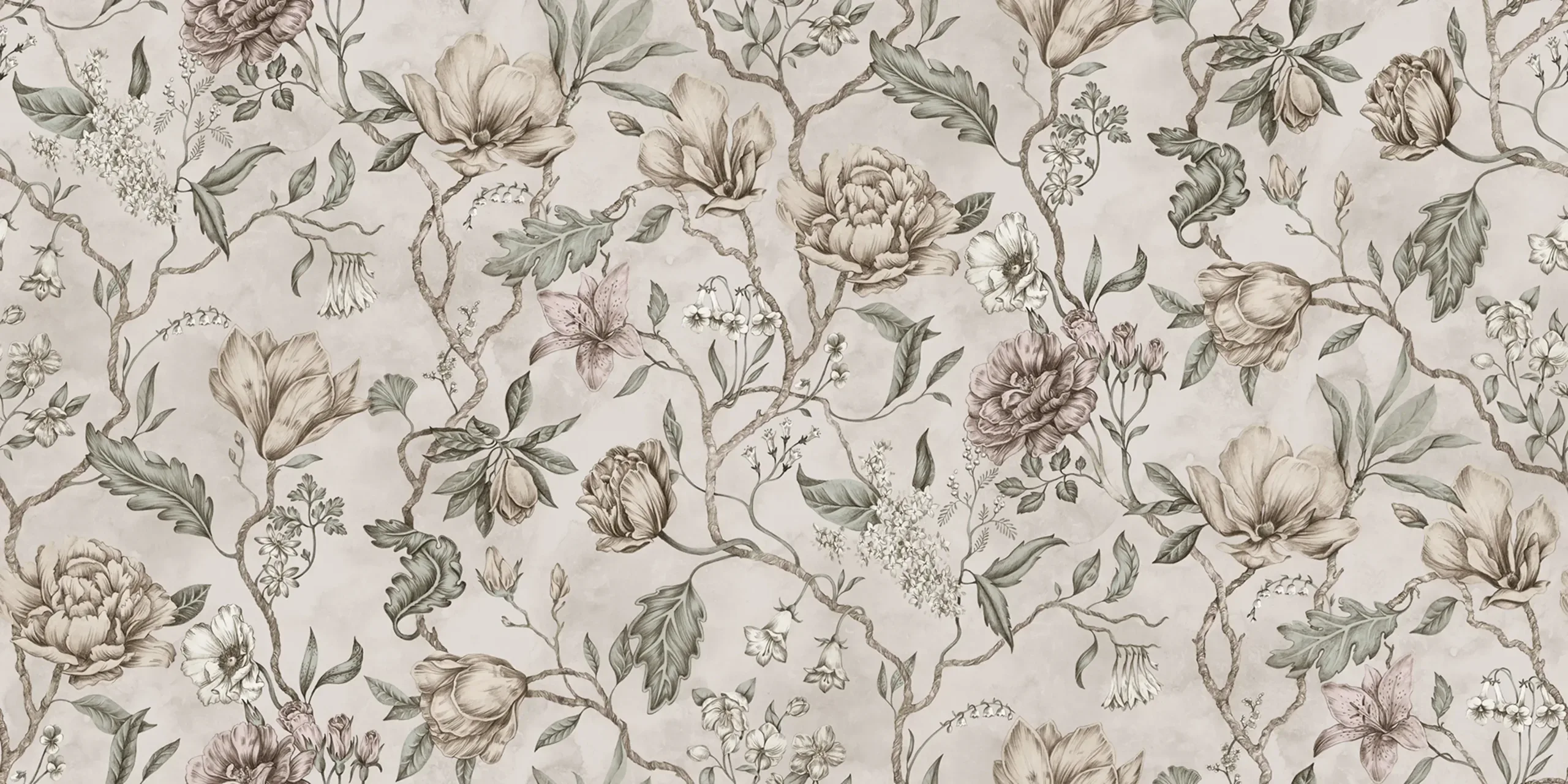 Belinda Pastel Floral Mural by Sandberg