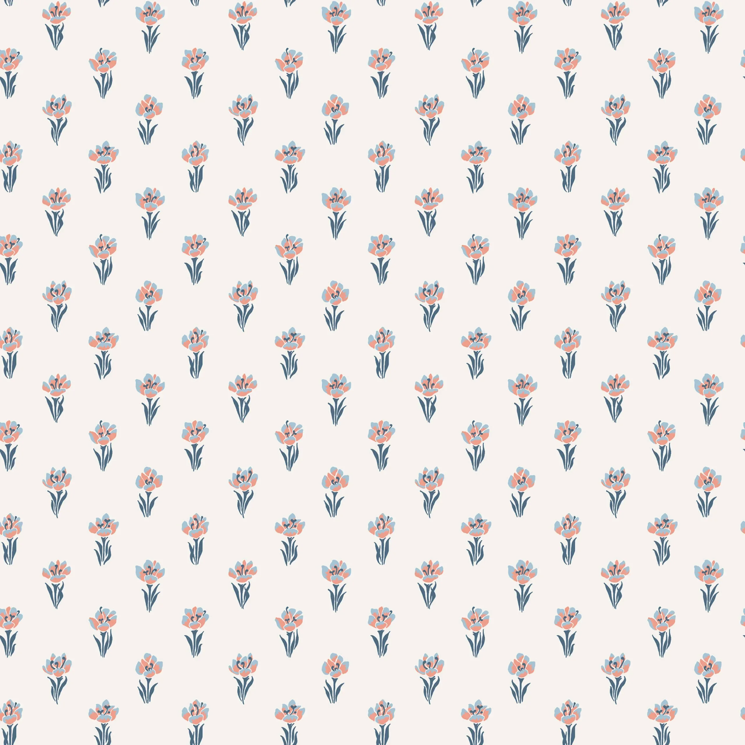 Betty Blue Floral Wallpaper by Sandberg